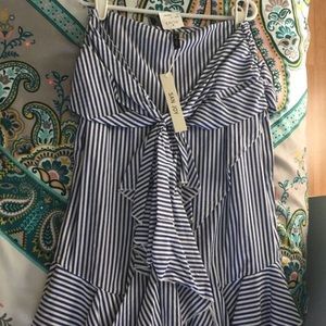 Agaci Navy Blue striped skirt